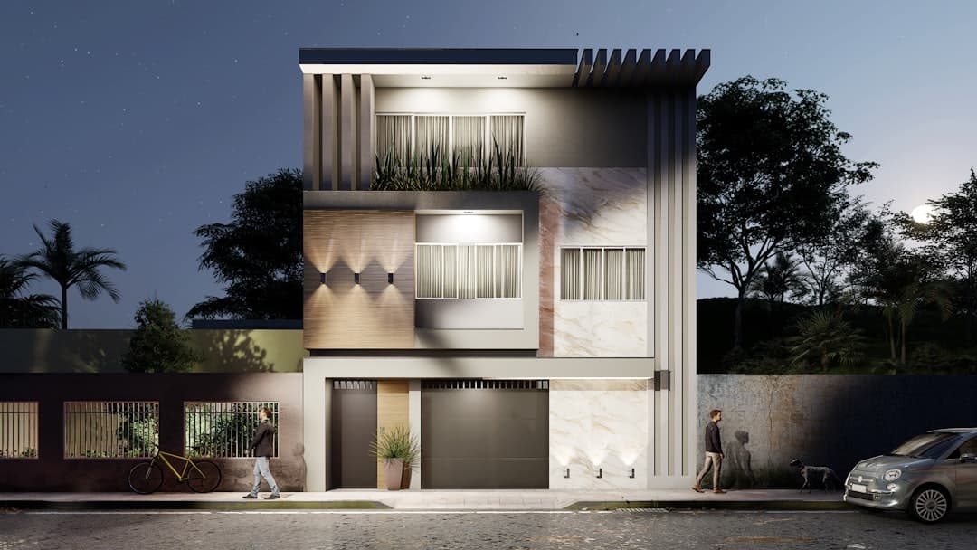 Modern villa render gorunumu